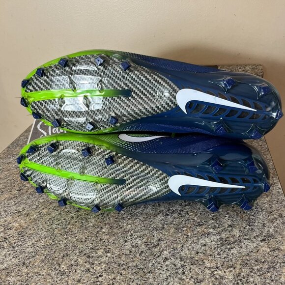 Nike Vapor Untouchable Pro 3 Cleats Seahawks Neon Green Navy AO3021-400 Size 16‎ main image 4